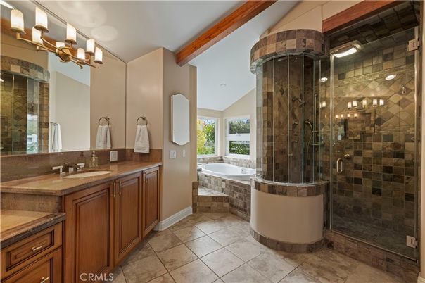 Bathroom, Dual Sink Vanities, Glass Shower, Interior