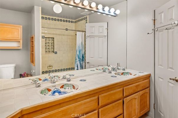 Bathroom, Dual Sink Vanities, Interior, Tile Countertops
