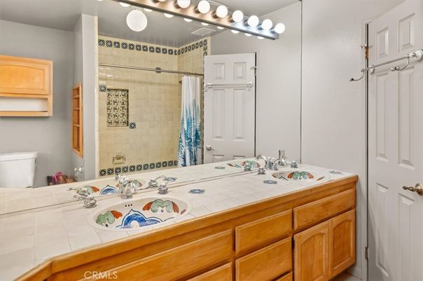 Bathroom, Dual Sink Vanities, Interior, Tile Countertops