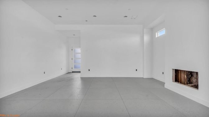 Empty room, Fireplace, Interior, Recessed Lighting