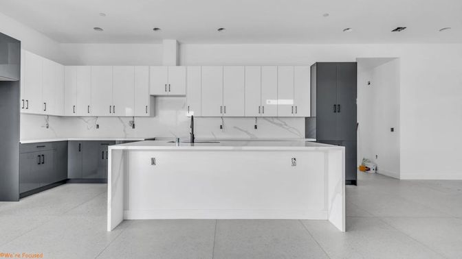 Interior, Kitchen, Marble Walls, Recessed Lighting
