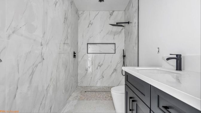 Bathroom, Interior, Marble Walls