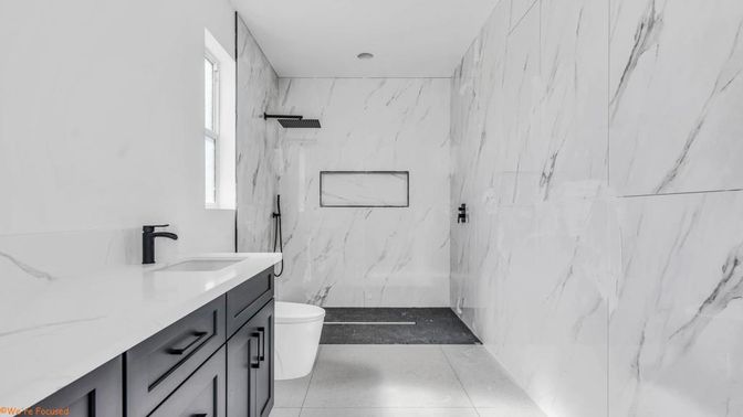 Bathroom, Interior, Marble Walls
