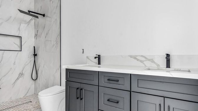 Bathroom, Interior, Marble Walls