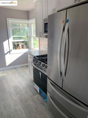 Interior, Kitchen, Stainless Steel Appliances, Wood Texture Flooring