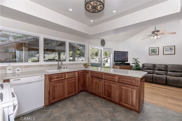 Interior, Kitchen, Living room, Recessed Lighting, Wood Texture Flooring
