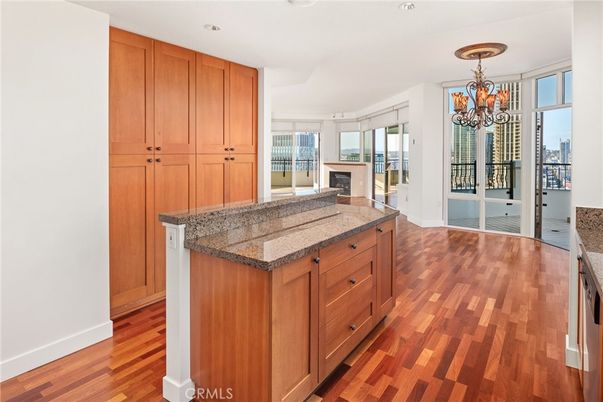 Chandelier, Fireplace, Interior, Recessed Lighting, Wood Texture Flooring