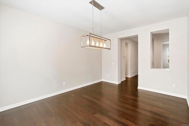 Empty room, Interior, Pendant Lights, Wood Texture Flooring