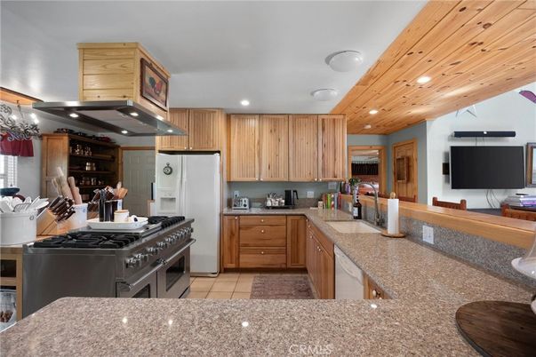 Interior, Kitchen, Recessed Lighting, Stainless Steel Appliances, Wooden Ceilings