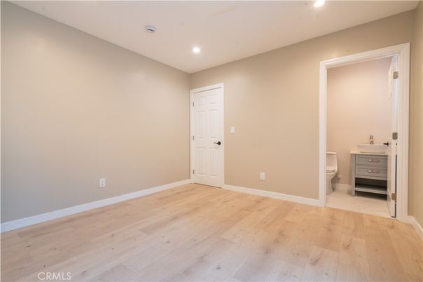 Bathroom, Empty room, Interior, Recessed Lighting, Wood Texture Flooring