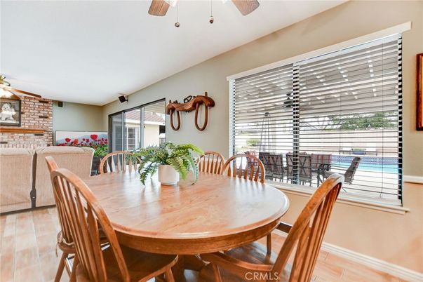 Dining room, Interior, Stone Walls, Wood Texture Flooring