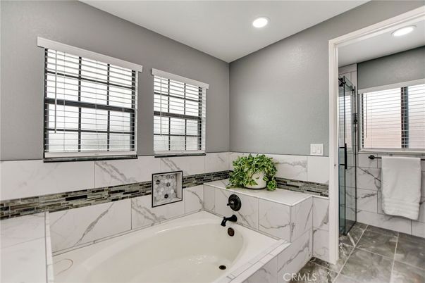 Bathroom, Glass Shower, Interior, Marble Walls, Recessed Lighting
