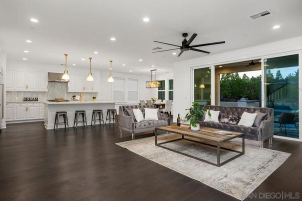 Dining room, Interior, Kitchen, Living room, Pendant Lights, Recessed Lighting, Wood Texture Flooring