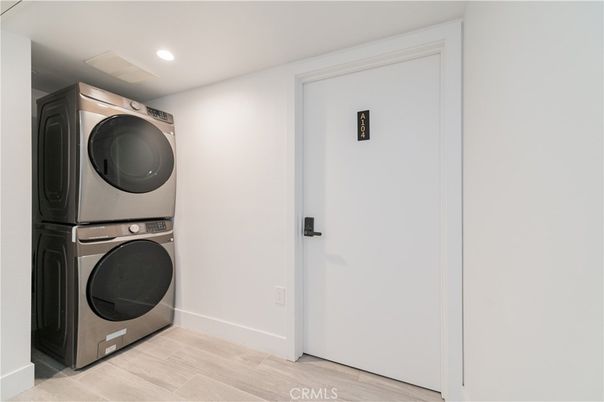 Interior, Recessed Lighting, Utility Closets, Washer, Wood Texture Flooring