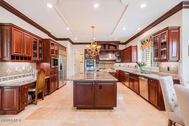 Chandelier, Interior, Kitchen, Pendant Lights, Recessed Lighting, Stainless Steel Appliances