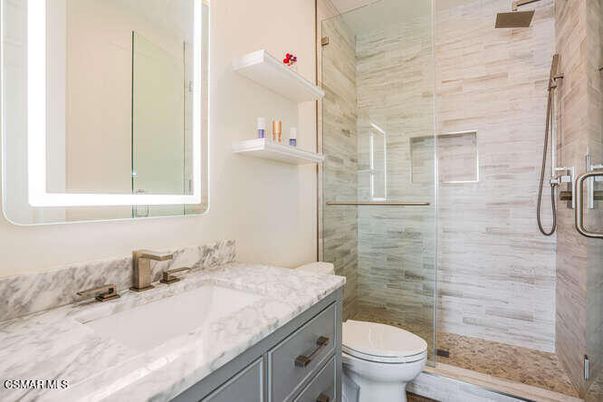 Bathroom, Glass Shower, Interior, Marble Walls