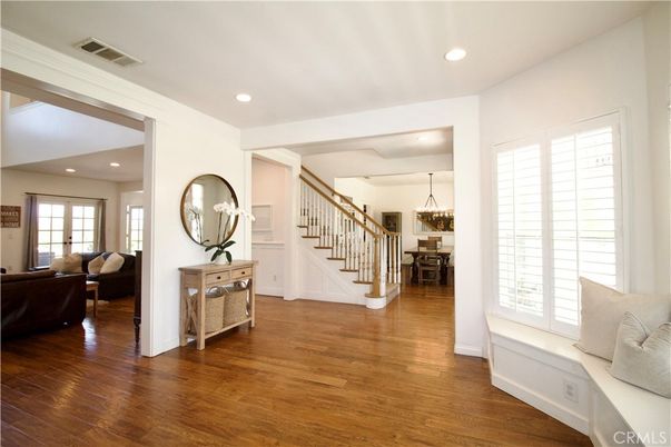 Chandelier, Dining room, Interior, Living room, Recessed Lighting, Wood Texture Flooring