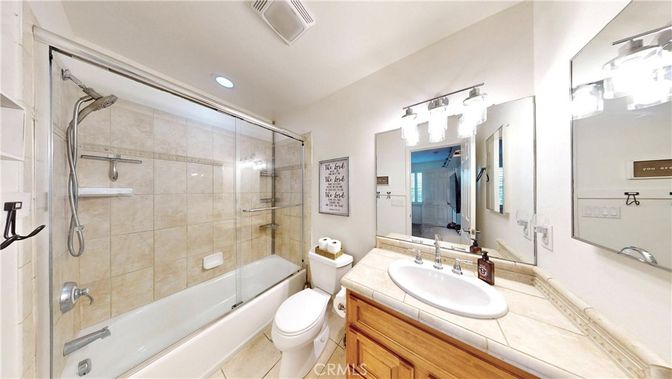 Bathroom, Glass Shower, Interior, Recessed Lighting, Tile Countertops