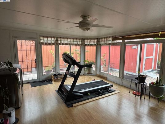 Fitness Equipment, Interior, Wood Texture Flooring