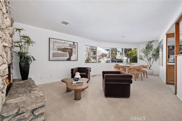 Dining room, Fireplace, Interior, Living room, Stone Walls