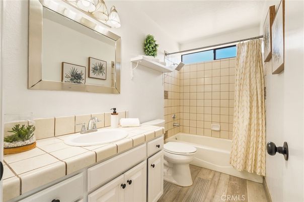Bathroom, Interior, Tile Countertops, Wood Texture Flooring