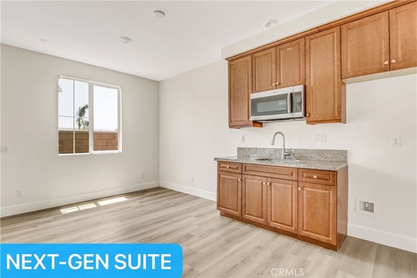 Empty room, Interior, Kitchen, Recessed Lighting, Wood Texture Flooring