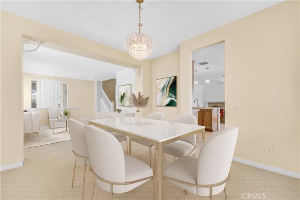 Chandelier, Dining room, Interior, Recessed Lighting