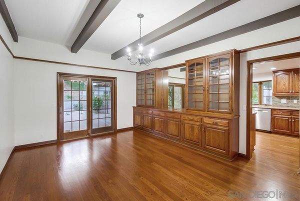 Chandelier, Empty room, Interior, Kitchen, Pendant Lights, Wood Texture Flooring