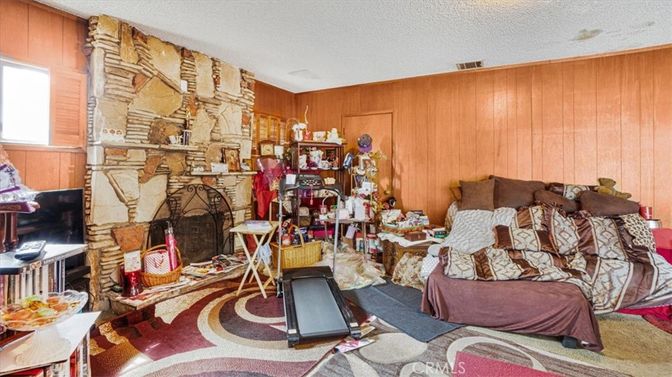 Fireplace, Interior, Living room, Stone Walls, Wooden Walls