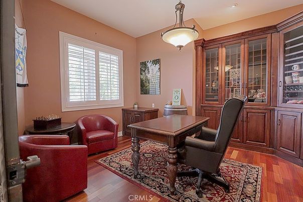 Home Office, Interior, Recessed Lighting, Wood Texture Flooring