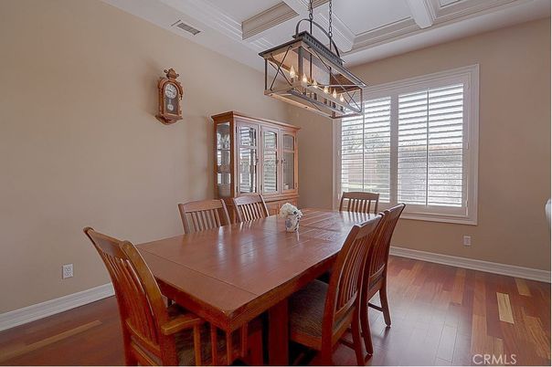 Chandelier, Dining room, Interior, Pendant Lights, Wood Texture Flooring