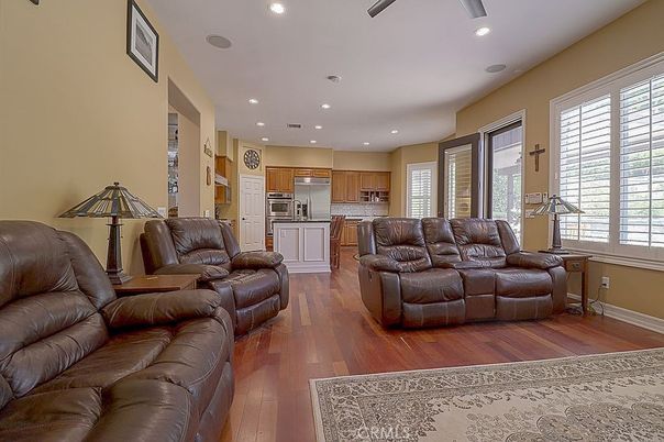 Interior, Kitchen, Living room, Recessed Lighting, Stainless Steel Appliances, Wood Texture Flooring