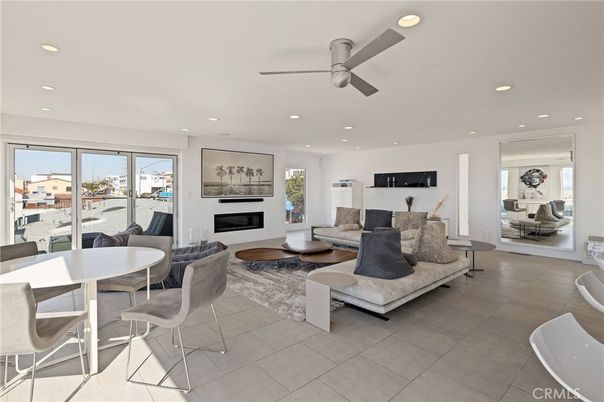 Dining room, Fireplace, Interior, Living room, Recessed Lighting