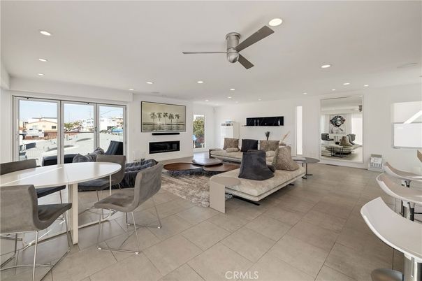 Dining room, Fireplace, Interior, Living room, Recessed Lighting