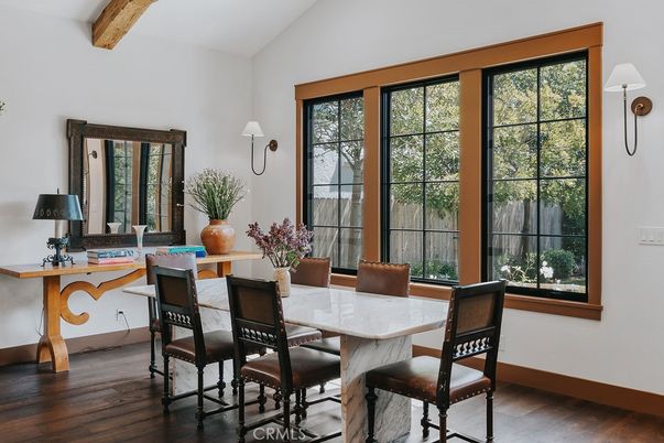 Dining room, Interior, Wooden Beams, Wood Texture Flooring