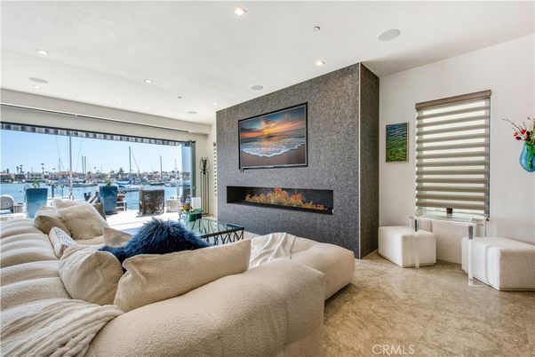 Fireplace, Interior, Living room, Recessed Lighting, Water