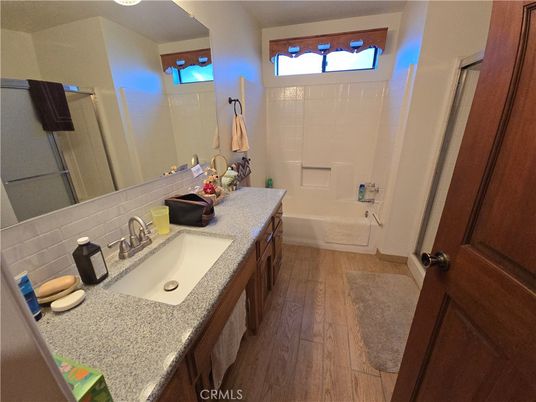 Bathroom, Dual Sink Vanities, Interior, Wood Texture Flooring