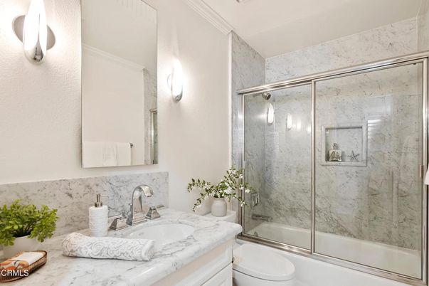 Bathroom, Glass Shower, Interior, Marble Walls