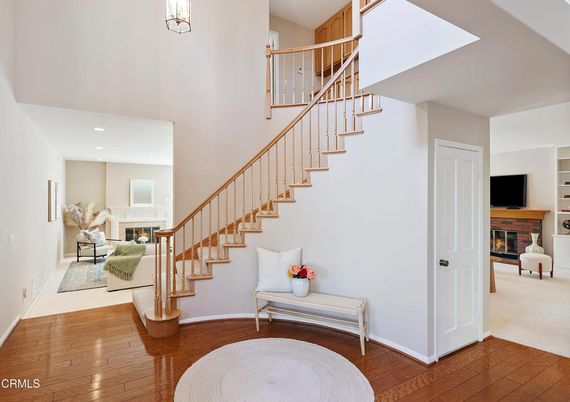 Fireplace, Interior, Recessed Lighting, Wood Texture Flooring