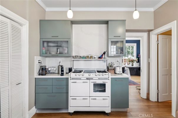Interior, Kitchen, Pendant Lights, Stainless Steel Appliances, Wood Texture Flooring