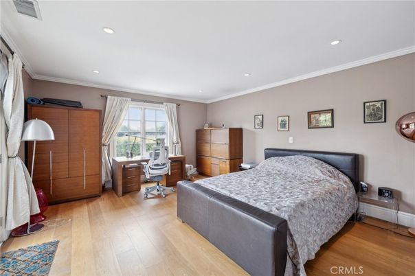 Bedroom, Home Office, Interior, Recessed Lighting, Wood Texture Flooring