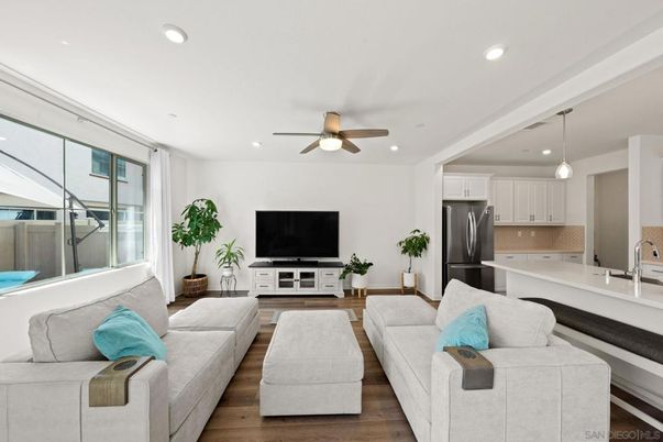 Interior, Kitchen, Living room, Pendant Lights, Recessed Lighting, Stainless Steel Appliances, Wood Texture Flooring