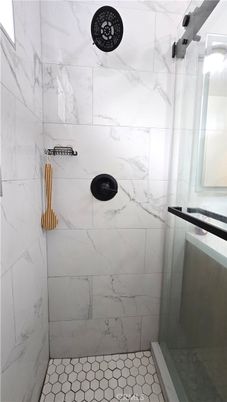 Bathroom, Glass Shower, Interior, Marble Walls