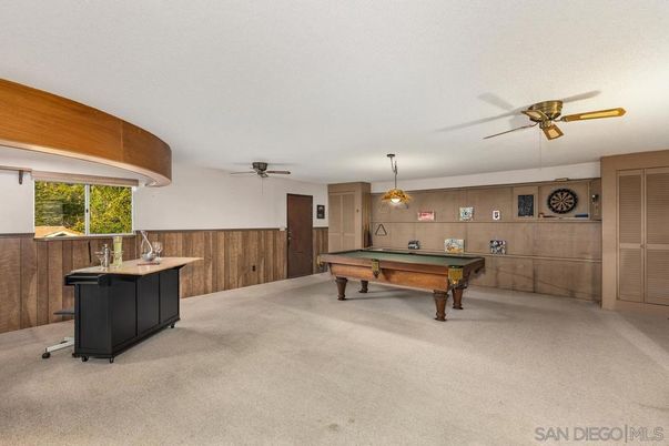 Billiard Table, Game Room, Interior, Pendant Lights