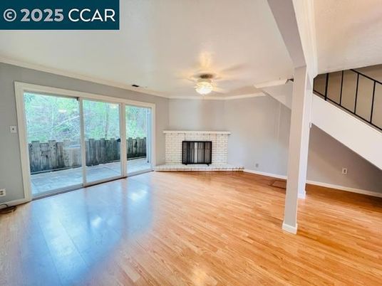 Empty room, Fireplace, Interior, Wood Texture Flooring