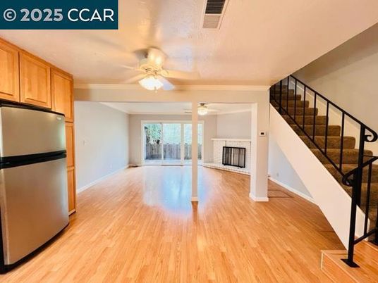 Empty room, Fireplace, Interior, Wood Texture Flooring