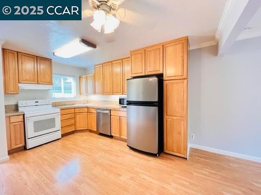 Interior, Kitchen, Stainless Steel Appliances, Wood Texture Flooring