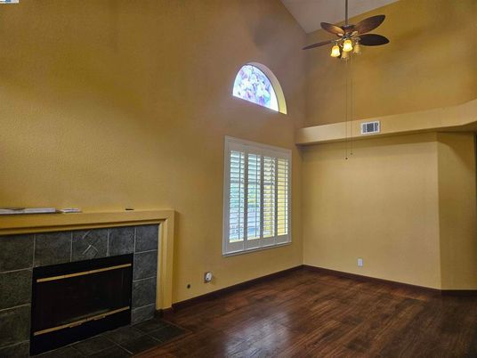Empty room, Fireplace, Interior, Wood Texture Flooring