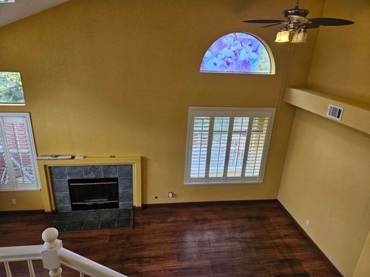 Empty room, Fireplace, Interior, Wood Texture Flooring