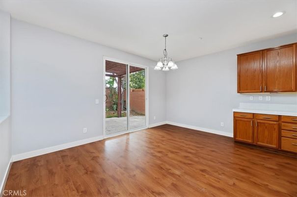 Empty room, Interior, Pendant Lights, Recessed Lighting, Wood Texture Flooring